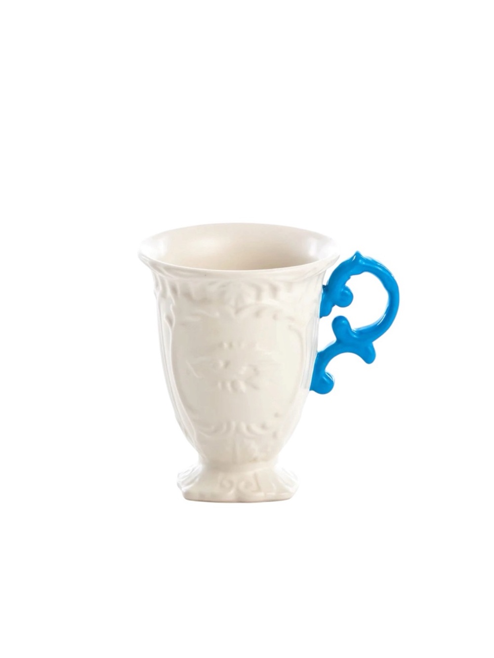 Seletti I‐WARES Fine Porcelain White & Light Blue Coffee Tea Mug
